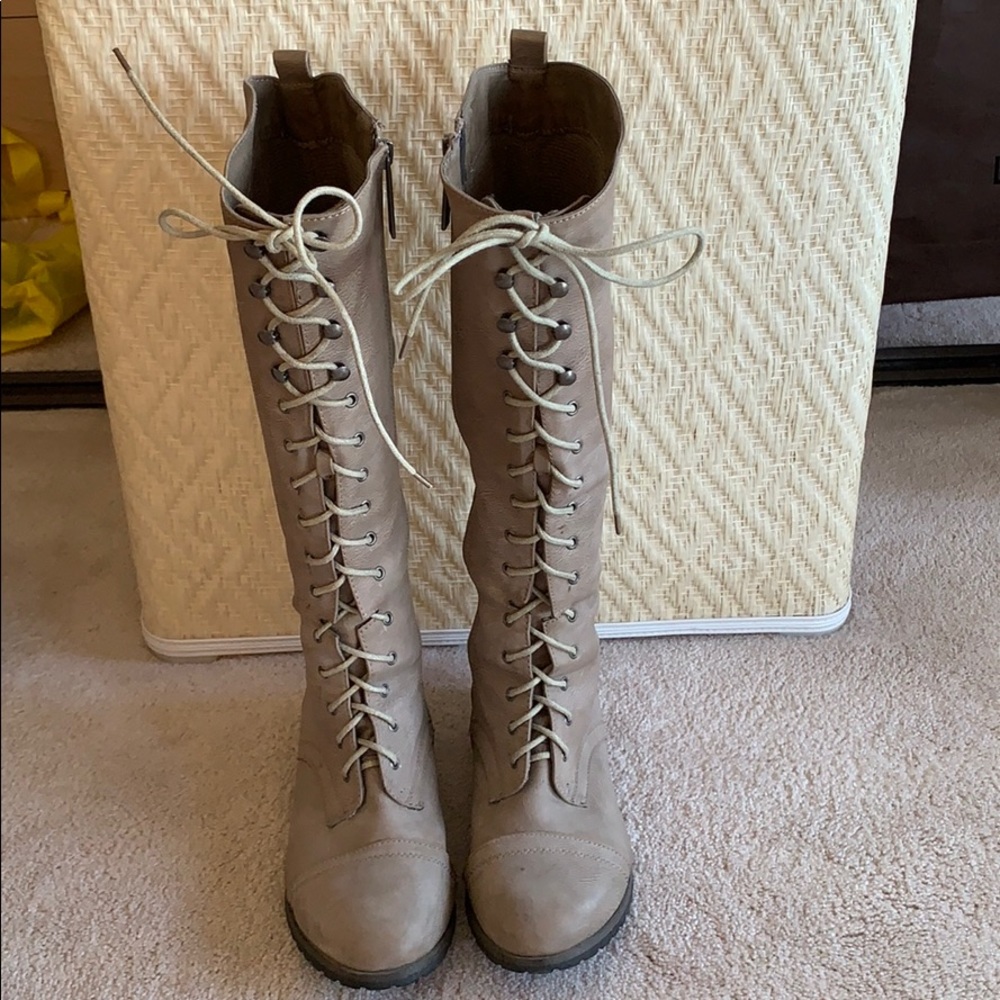 Tall beige boots
